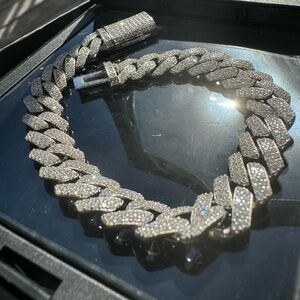 -VVS1 Moissanite 10mm Cuban Bracelet